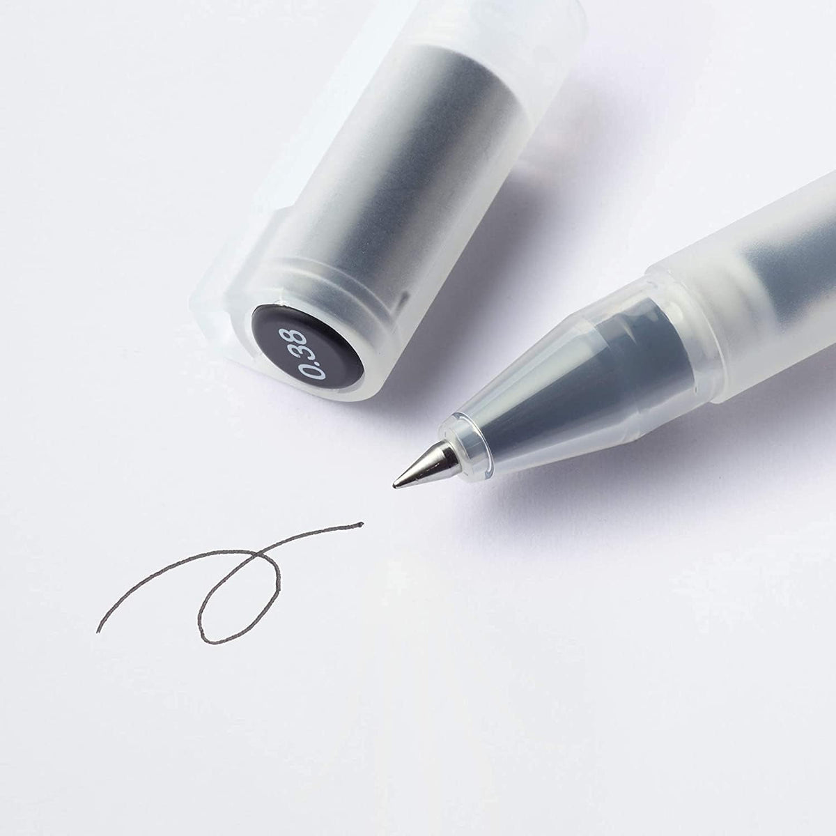 MUJI Gel Ink Ballpoint Pen Cap Type  300 sets of 10‑piece units 0.38 mm Nib Size, Black