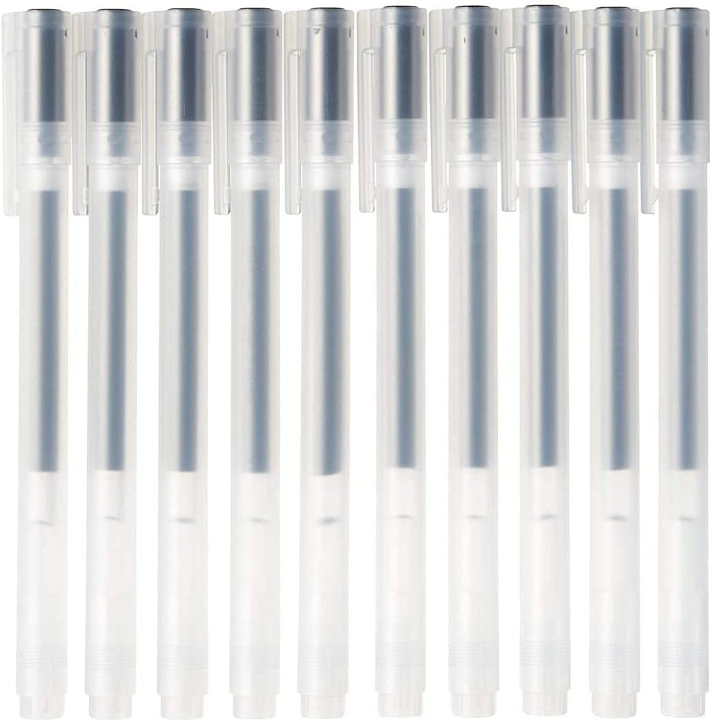MUJI Gel Ink Ballpoint Pen Cap Type  300 sets of 10‑piece units 0.38 mm Nib Size, Black
