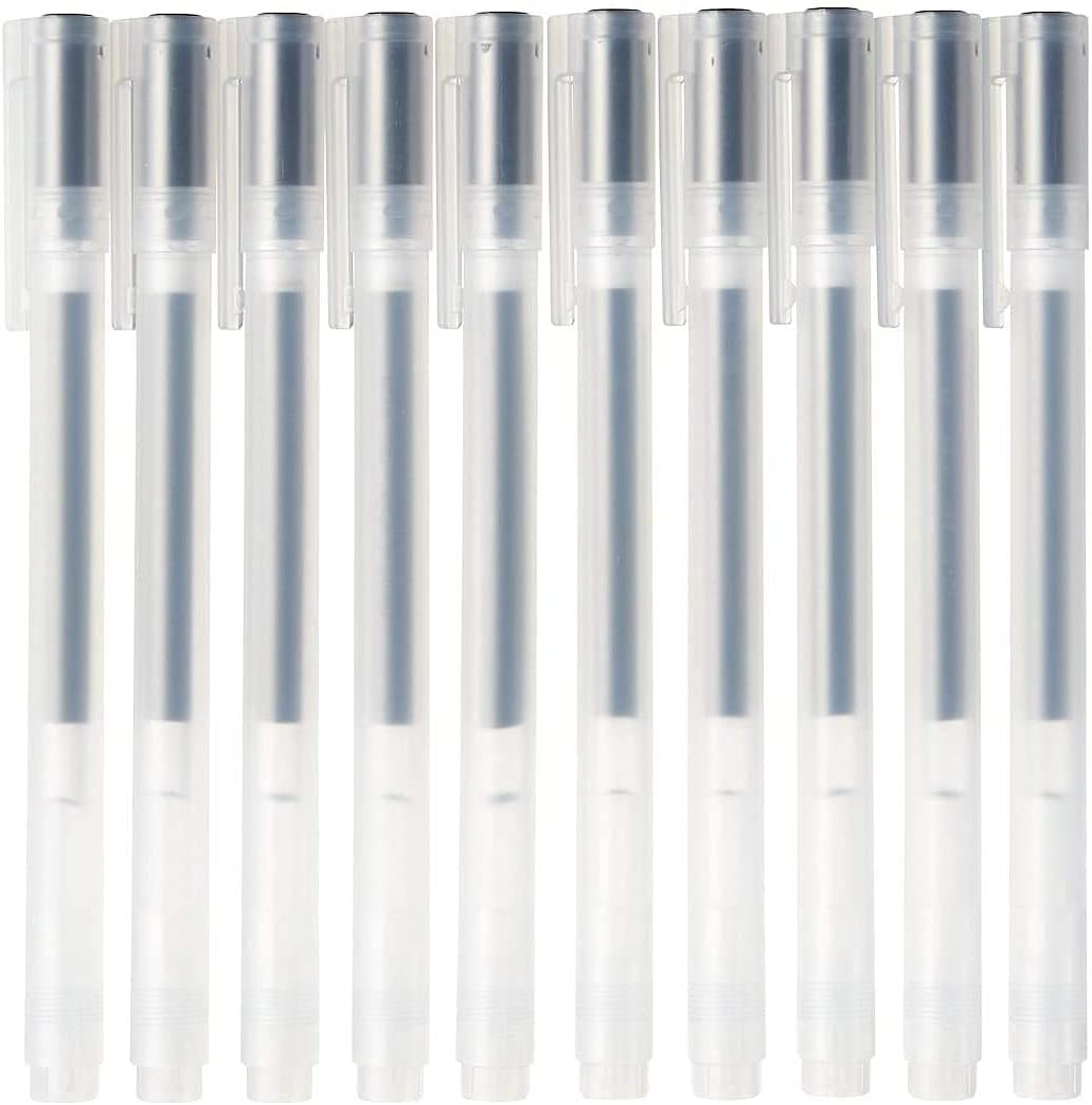 MUJI Gel Ink Ballpoint Pen Cap Type  300 sets of 10‑piece units 0.38 mm Nib Size, Black