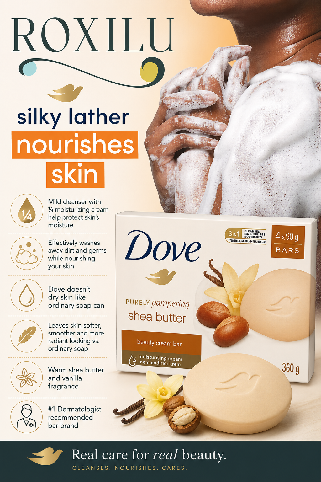 Dove Bar Soap Restoring Shea Butter 90g